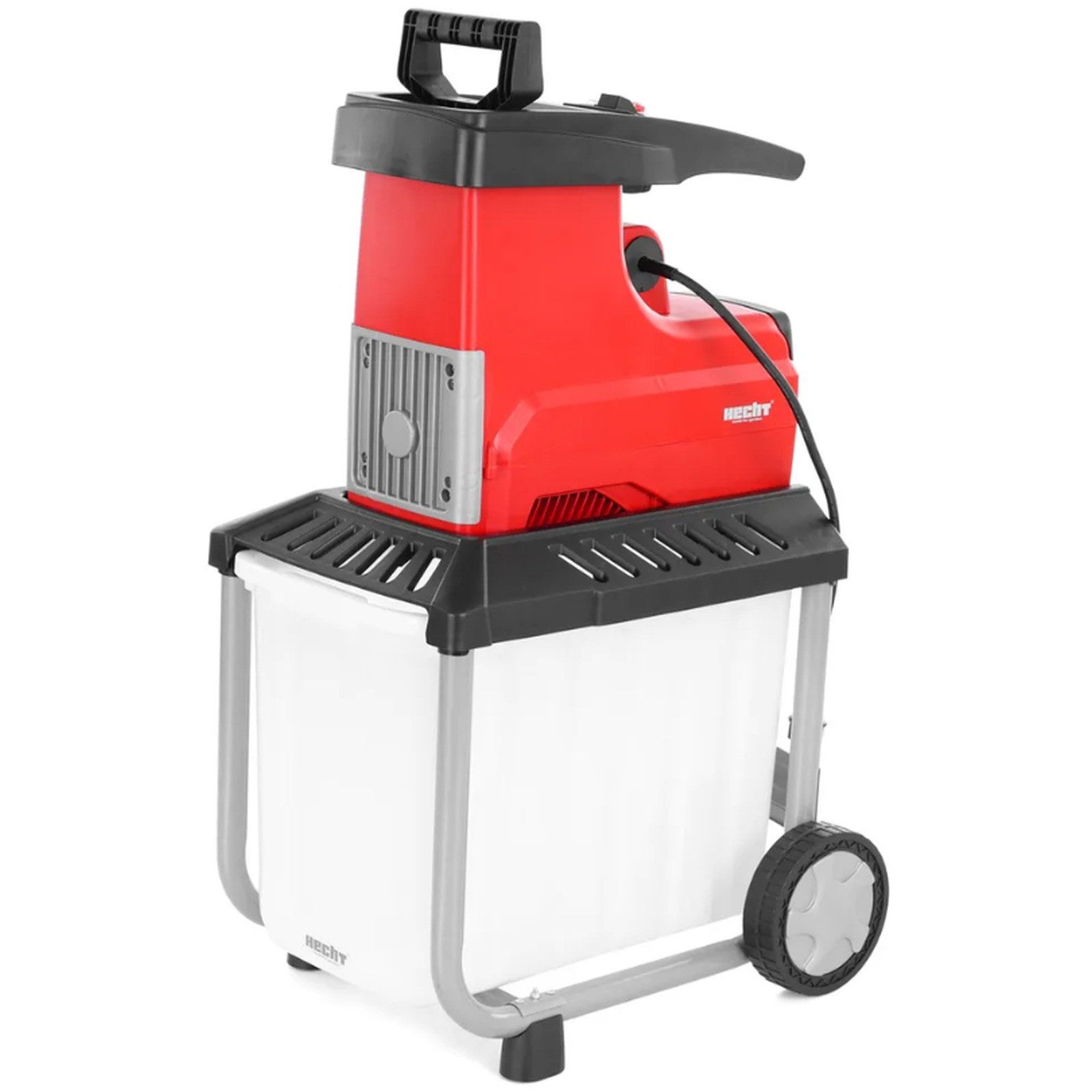Hecht Häcksler 6300 XL Silent Walzenhäcksler 3000 W, 4,5 cm max. Astdurchmesser, Leiser Walzenhaecksler mit Vor- und Ruecklauf