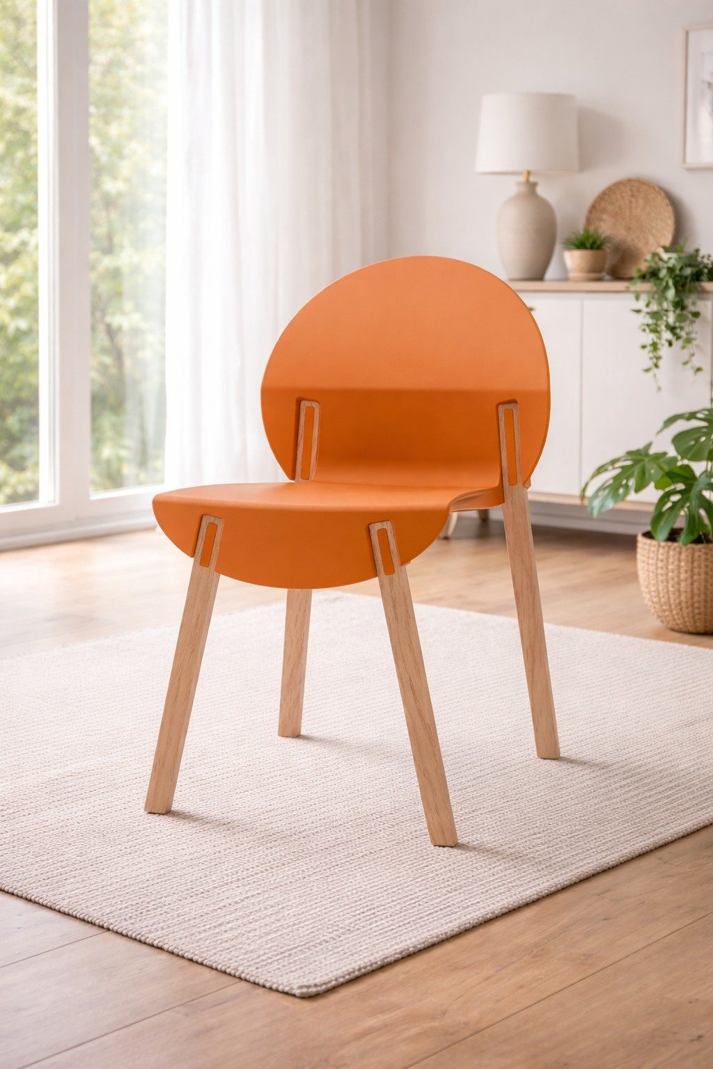 Xlmoebel Esszimmerstuhl Exklusiver oranger Sitzstuhl für ein luxuriöses Wohnzimmer (1 St), Made in Europa