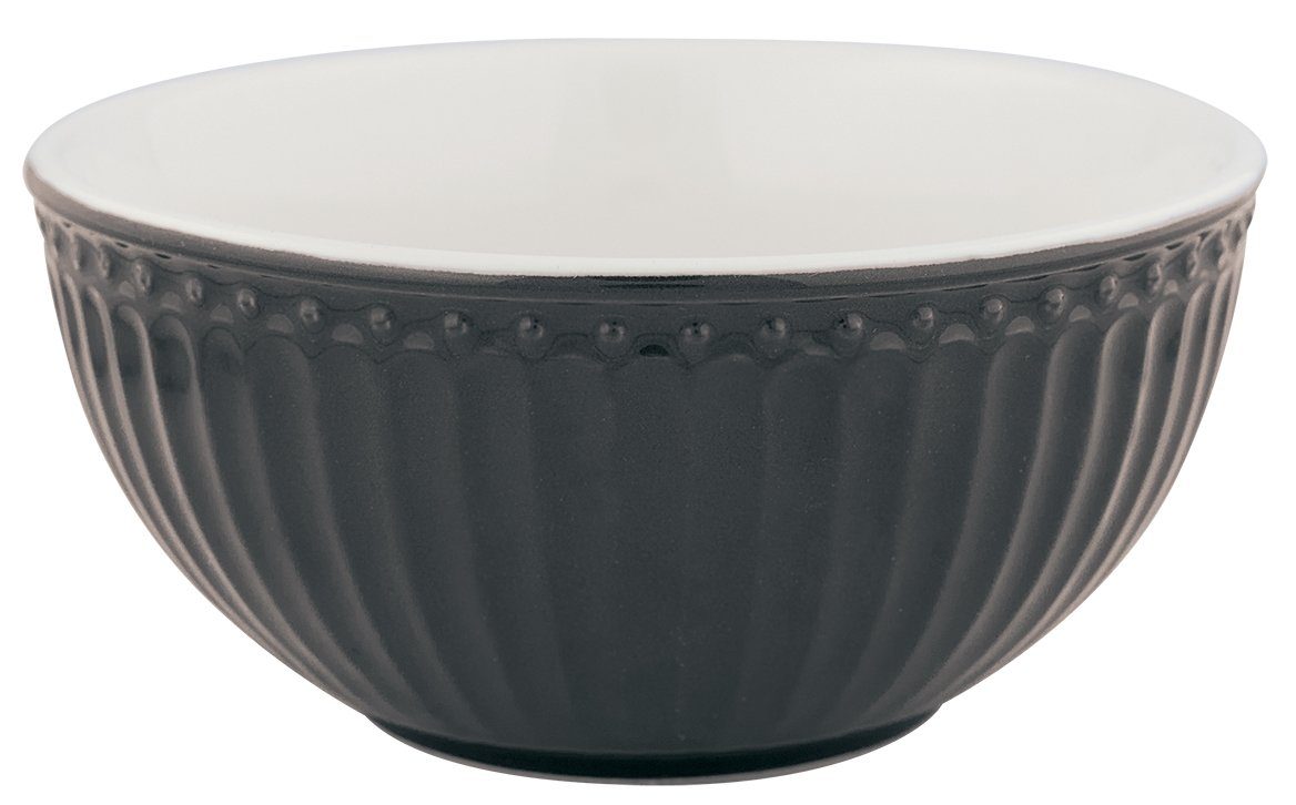 Greengate Müslischale Alice Müslischale dark grey 14 cm, Steinzeug, (Schüsseln & Schalen)