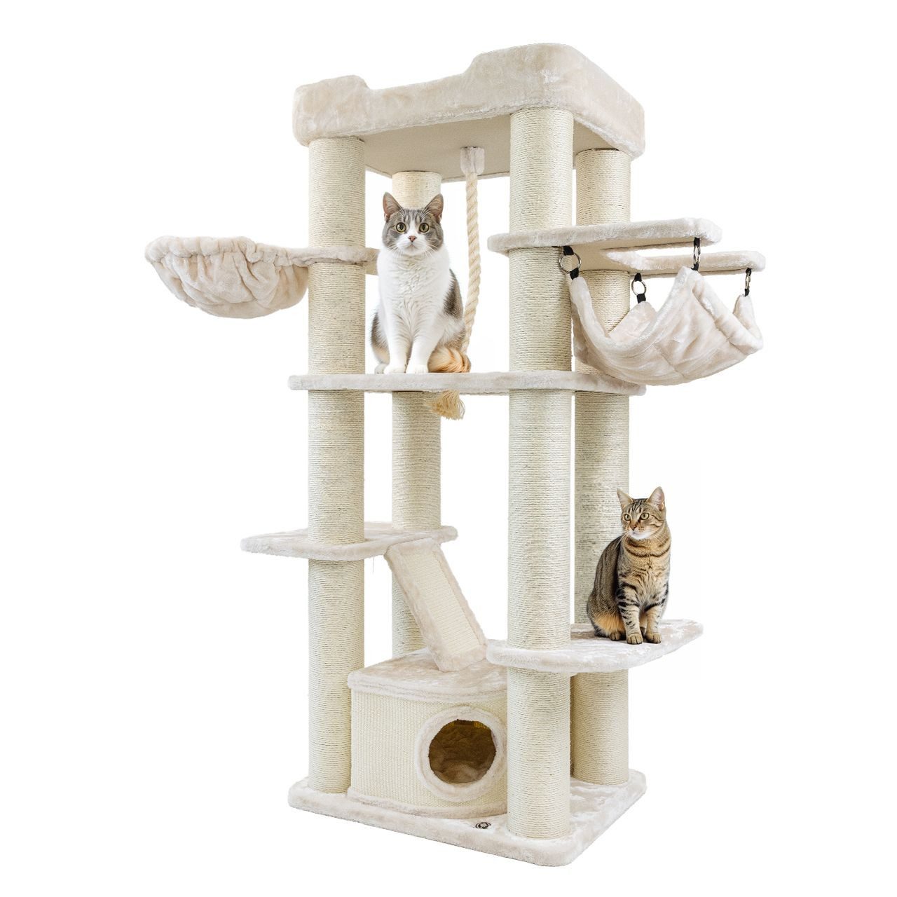 Canadian Cat Company Kratzbaum Kratzbaum Aspen 180 cm, hoher Katzenbaum, Kletterseil, Hängematte & mehrere Plattformen