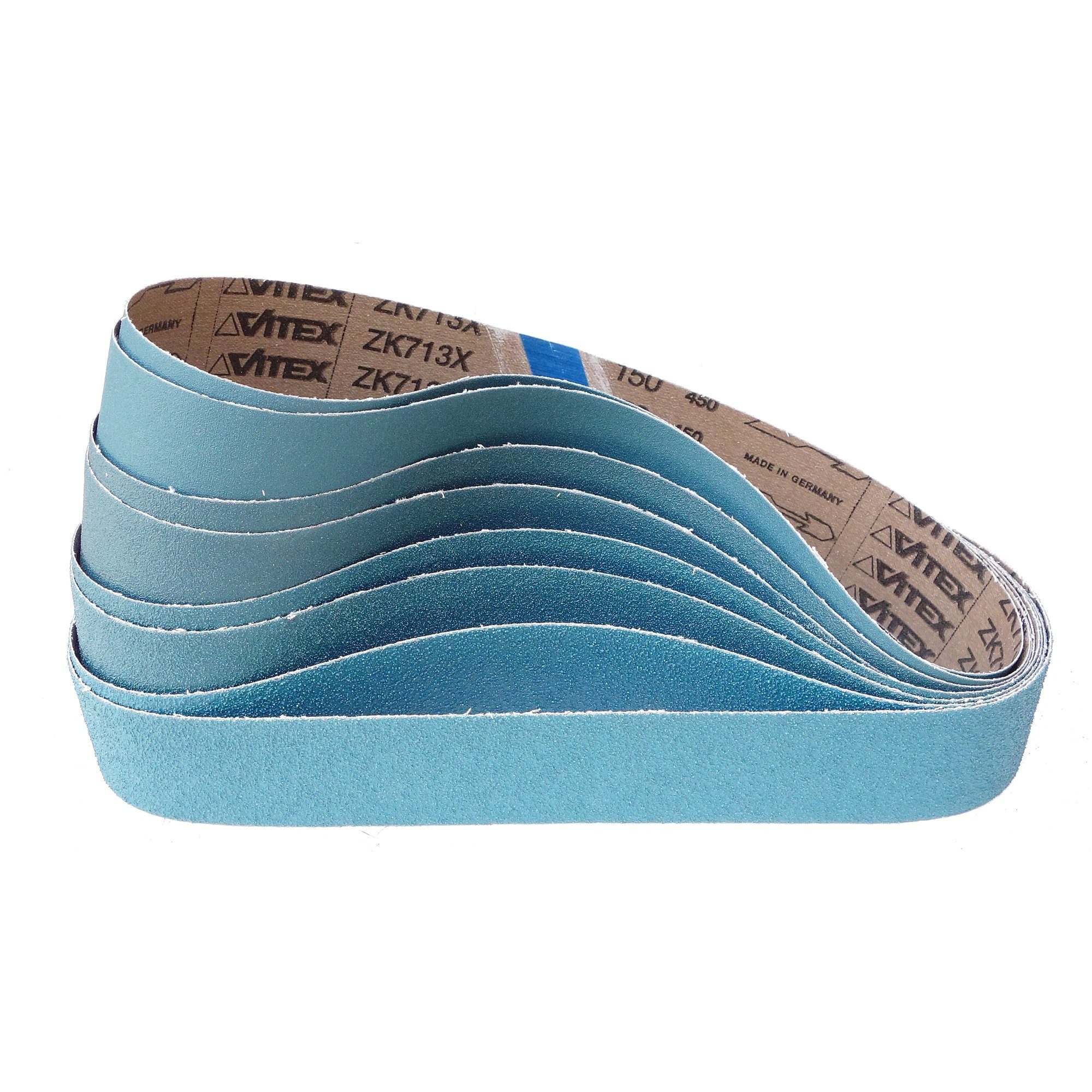 Schleifpapier 8-teiliges Premium Set Schleifband ZK713X, 25 x 762 mm, P80-150