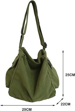 GelldG Schultertasche Kuriertasche, Vintage Canvas Bag, Große Kapazität Crossbody Bag