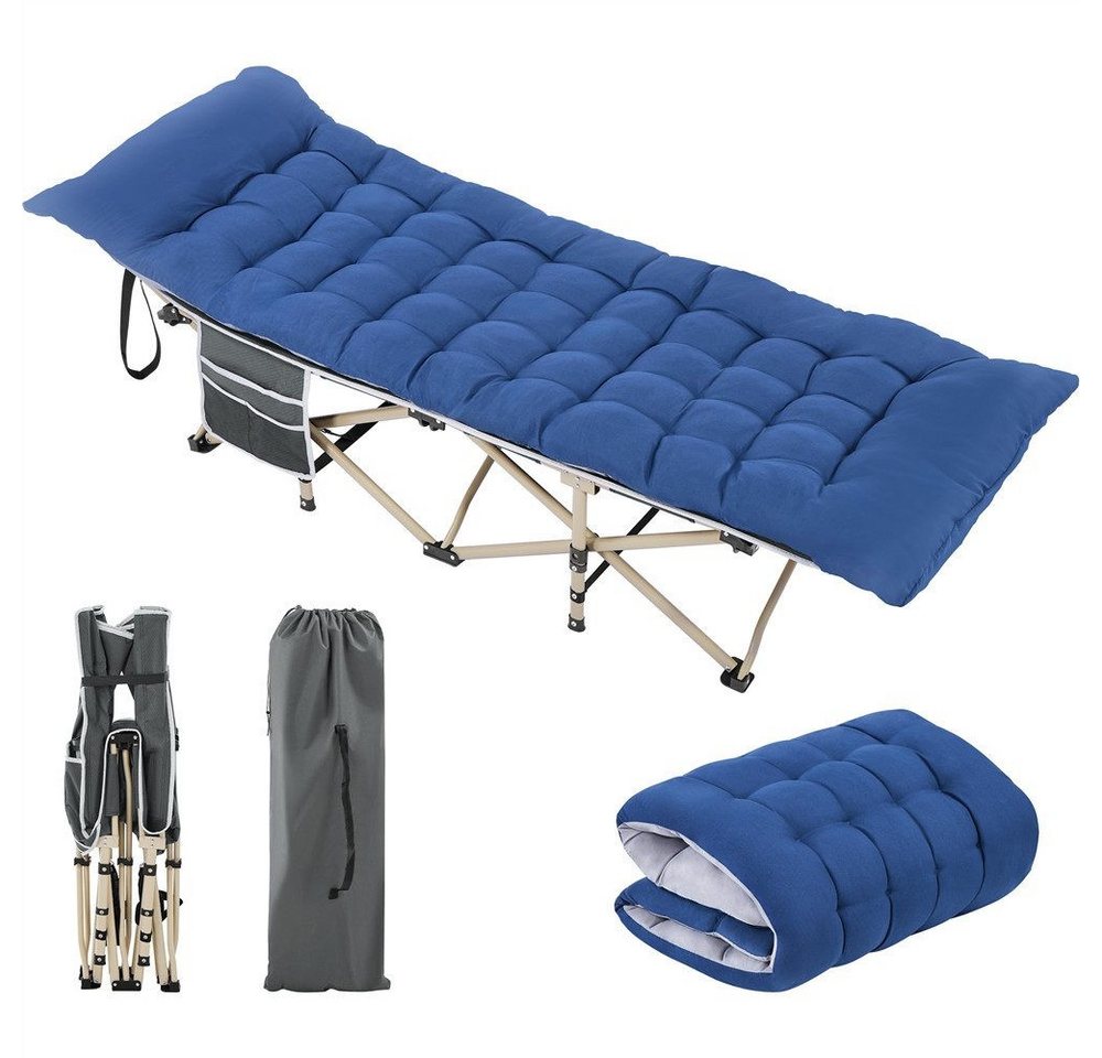 Yaheetech Feldbett Campingbett mit Tragetasche & Seitentasche & Matratze Klappbett bis 150 kg belastbar, 191 × 67 × 56 cm