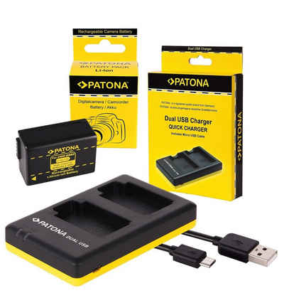 Patona 2in1 Zubehör Set für die Panasonic Lumix FZ82 FZ72 Kamera-Akku DMW-BMB9 895 mAh