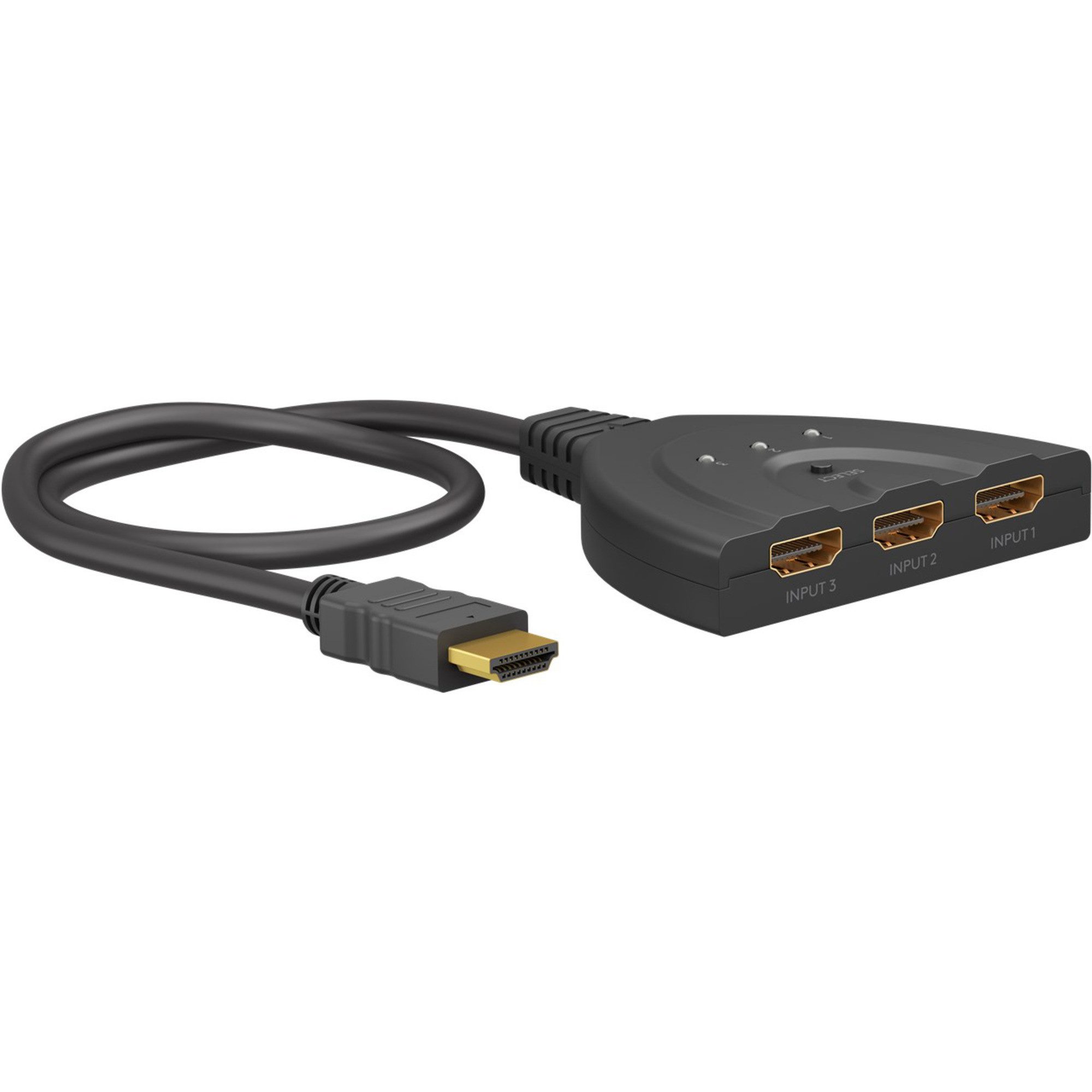 goobay HDMI-Umschaltbox 3 auf 1 (4K @ 30Hz), HDMI HDMI-Adapter