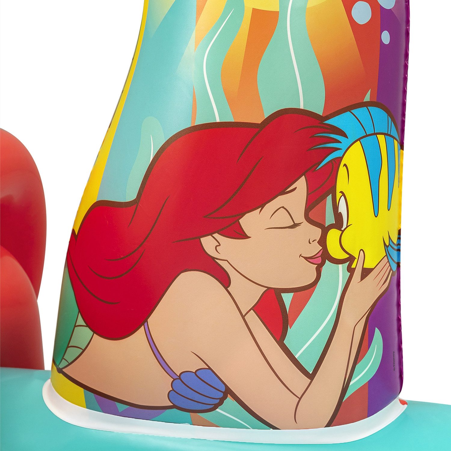 Bestway Planschbecken Little Mermaid, (Packung, Inkl. Rutsche, integrierten Wassersprinkler), 221 x 193 x 117 cm