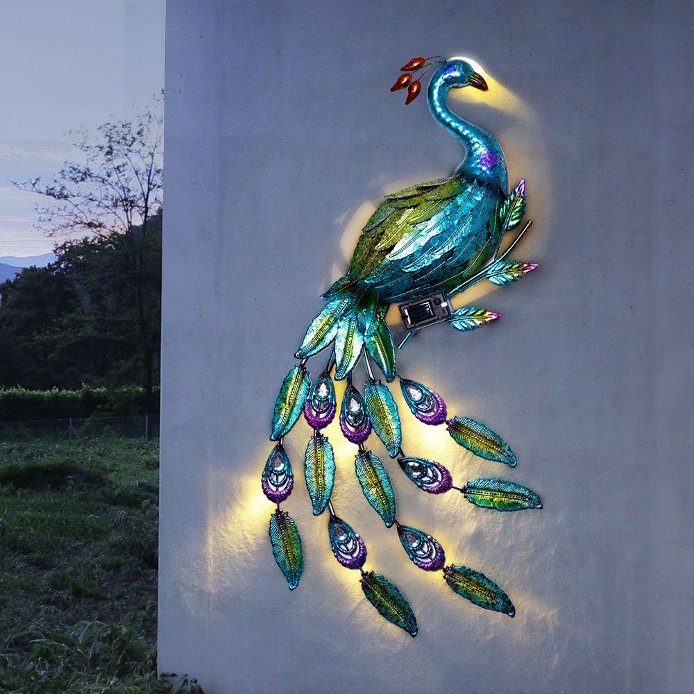 Haushalt International LED Außen-Wandleuchte, LED-Leuchtmittel fest verbaut, Warmweiß, Wandleuchte Außenwandleuchte Solarleuchte Garten