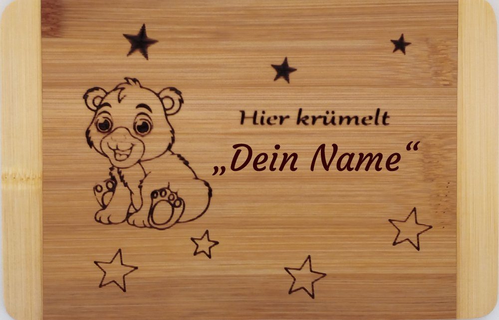 krümelt" Namensgravur mit Frühstücksbrett GRÄWE "Hier Löwe