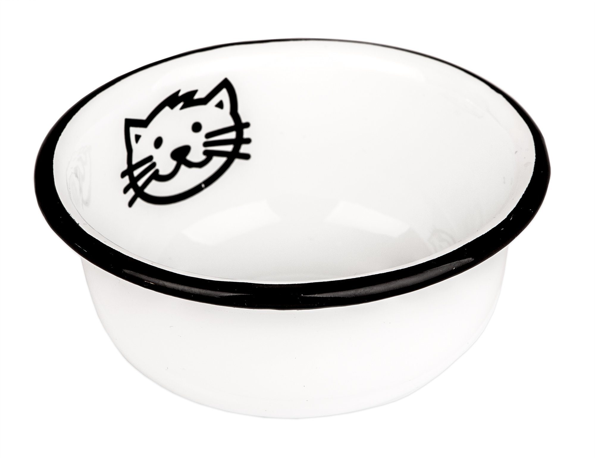 Ib Laursen Futternapf Fressnapf für Katzen Emaille weiß 11x5 cm Katzennapf Napf Vintage