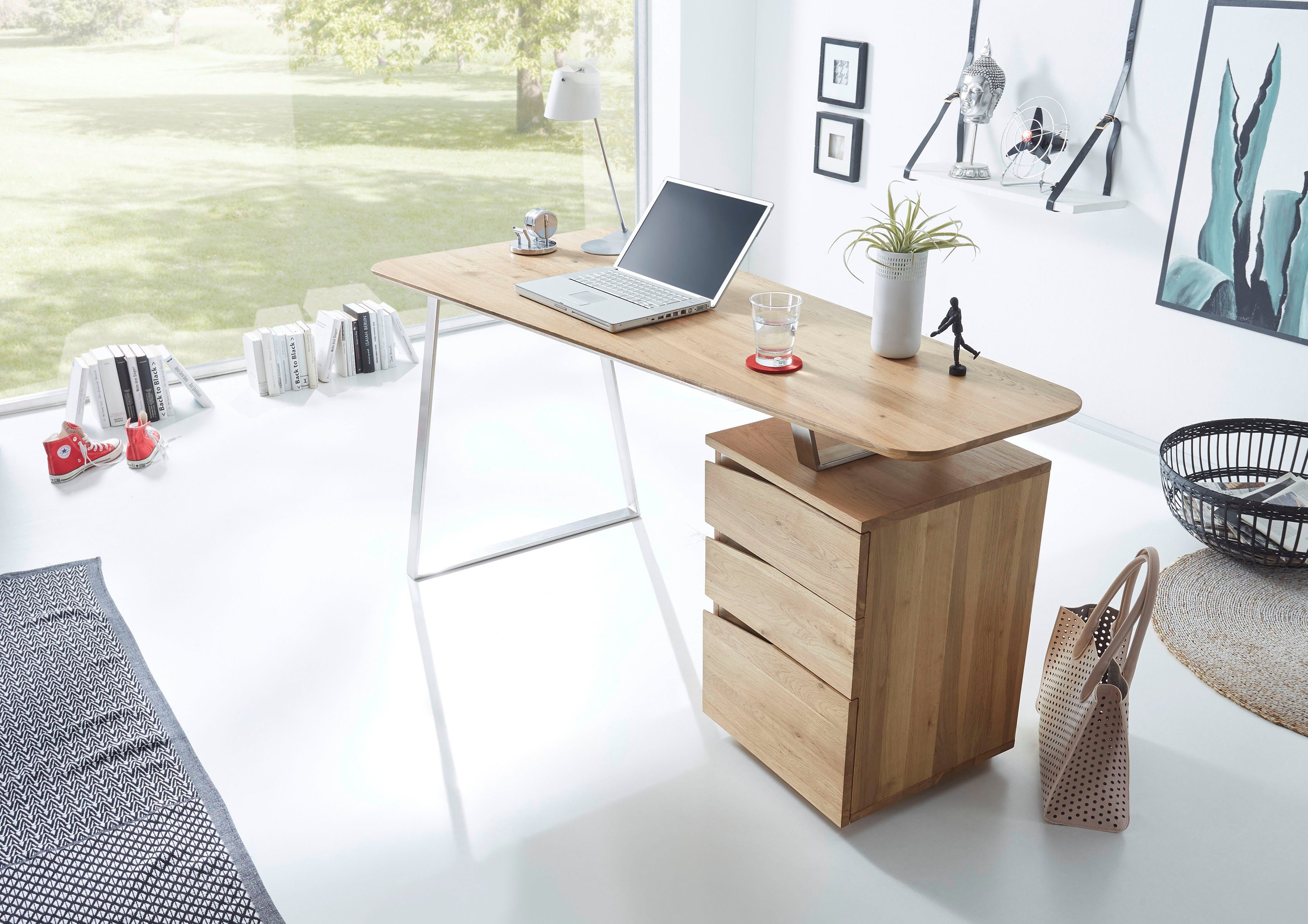 MCA furniture Schreibtisch Tori, Asteiche Massivholz günstig online kaufen