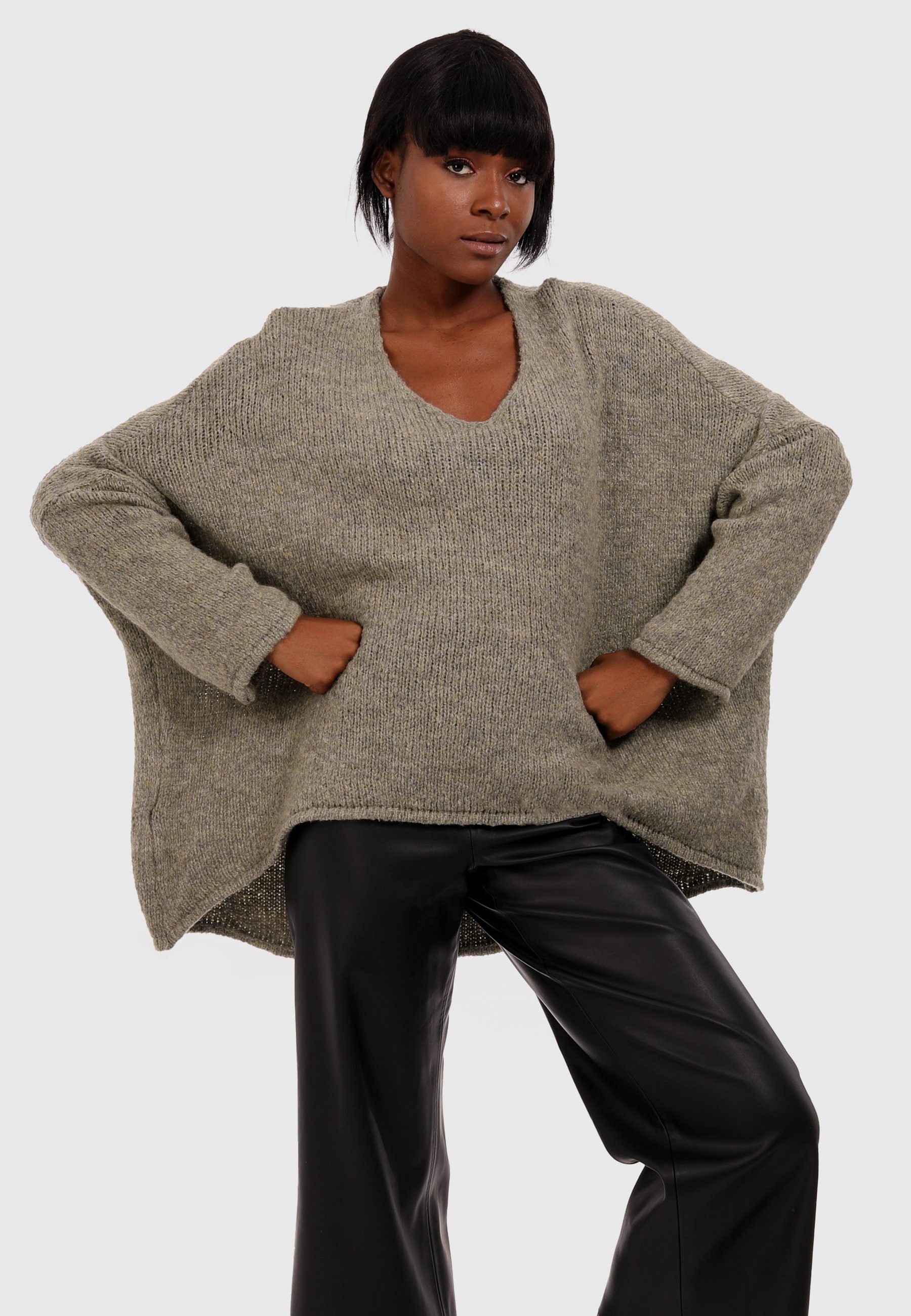 YC Fashion & Style Strickpullover Casual Pullover mit V-Ausschnitt (Kein Set, 1 -tlg) Basic