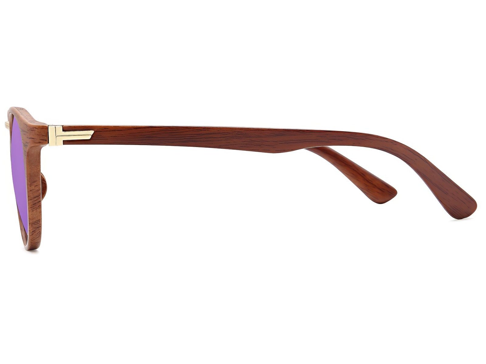 styleBREAKER Sonnenbrille Panto Sonnenbrille Holzoptik Runde Retro Brille UV400 (1-St) Verspiegelt