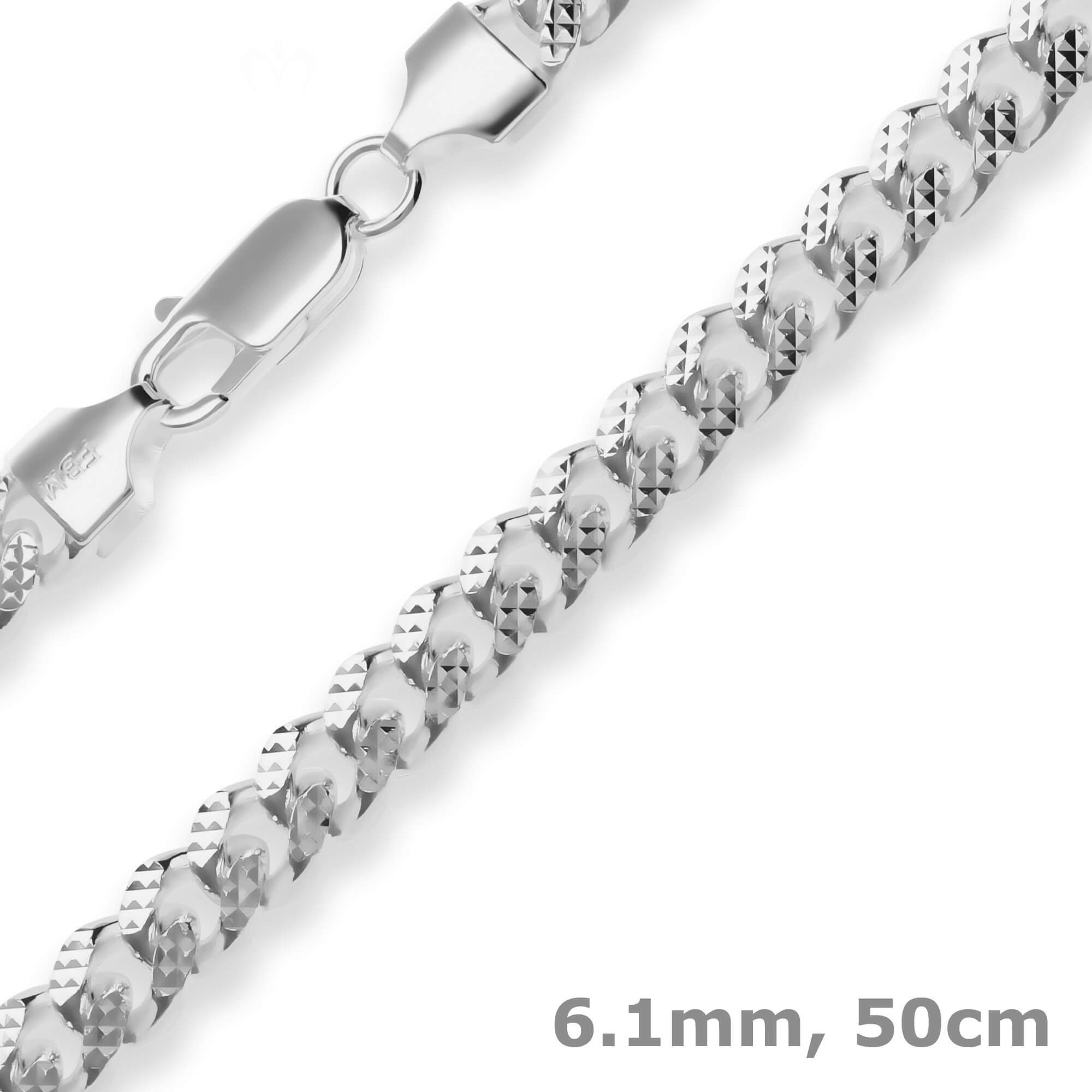 Panzerkette 6,1mm Panzerkette oval aus 925 Silber 50cm
