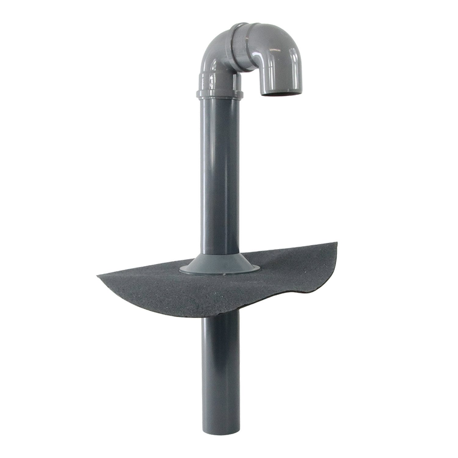 FLECK Dachdurchführung Flachdach-Schwanenhals "Stecki" DN 70, Spezial-Hart-PVC, Ø 7 cm