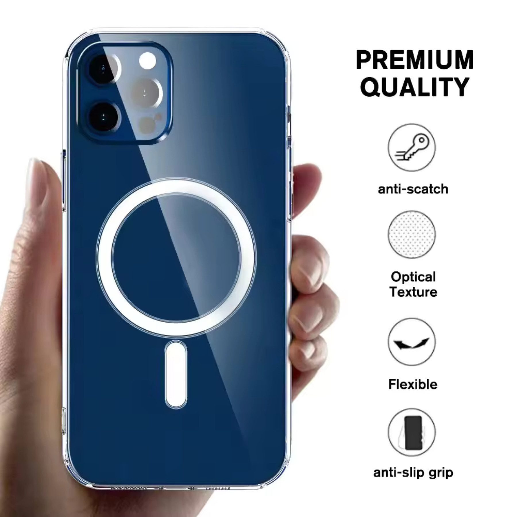 Alpha Electronics Handyhülle MagSafe Hülle für Apple iPhone 14 Pro Max Case transparent, wireless charging kompatibel, magnetisch