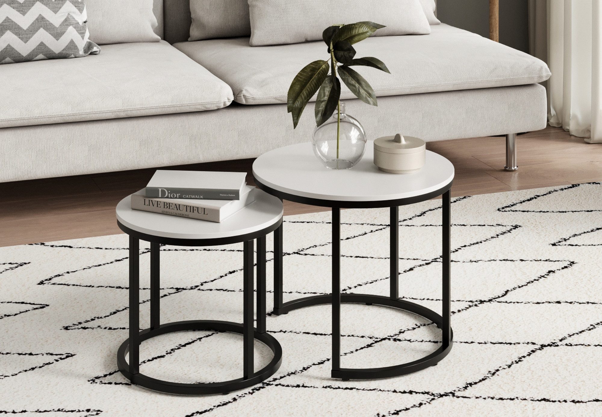 Home Collective Couchtisch Kleiner 2er Set aus Holz, Wohnzimmertisch Modern günstig online kaufen