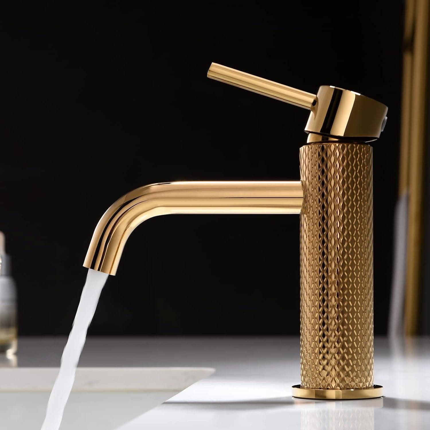 LuxusKollektion Waschtischarmatur Mischbatterie Wasserhahn Waschtischarmatur Waschbecken Gold 6.69 in