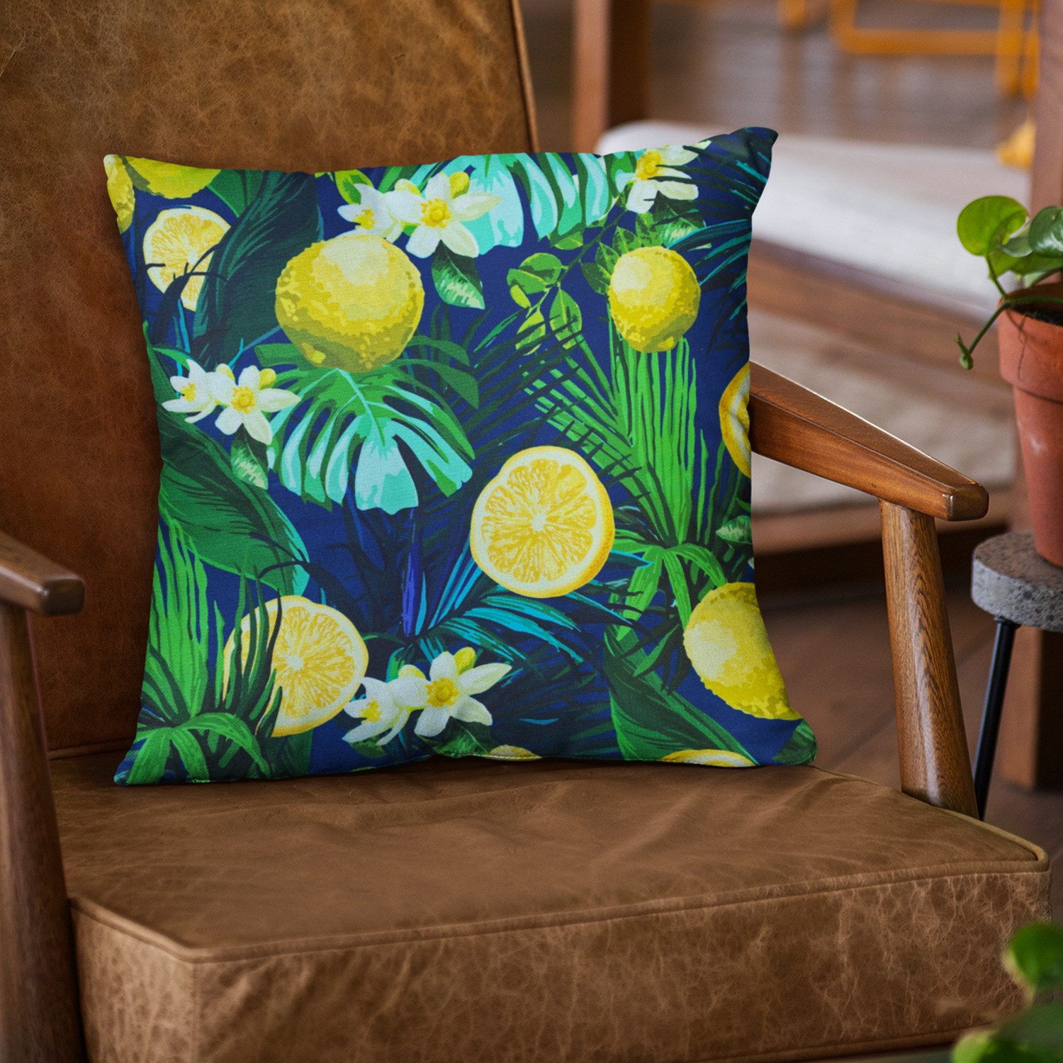novely® Stoff OXFORD 210D D215 Lemon Night Printstoff Outdoor, Wasserabweisend, Outdoor, Meterware, 1lfm
