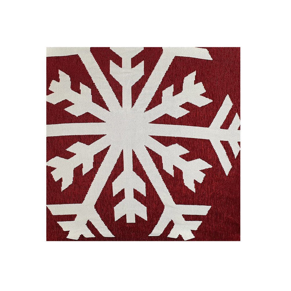 Kissenbezug Kissen mit Schneeflocke Casa Weihnachtskissen Bordeaux/Beige Stück), cm bordeaux, 50x50 Kissen Colori mit in Schneeflocke (1 cm 50x50