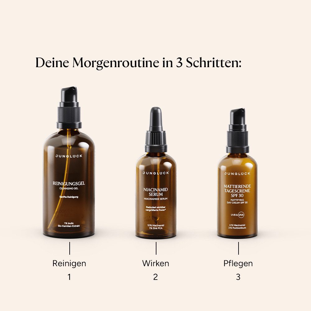 JUNGLÜCK Hautpflege-Set Set Poren verfeinern mit SPF 30, 1-tlg., Reguliert die Talgproduktion und verbessert das Hautbild