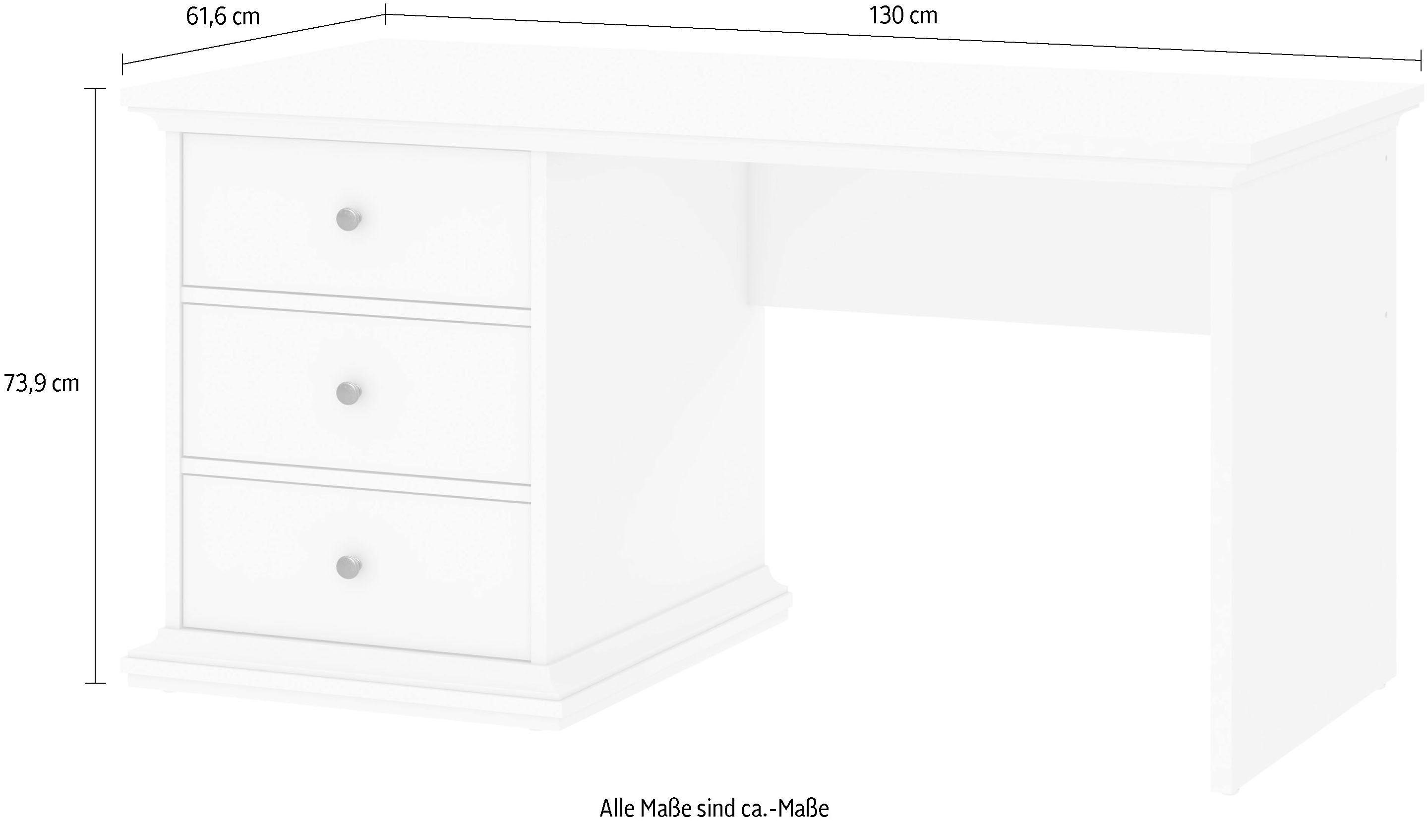 Home affaire Schreibtisch Paris, erstrahlt in schöner Holzoptik, Breite 130 cm