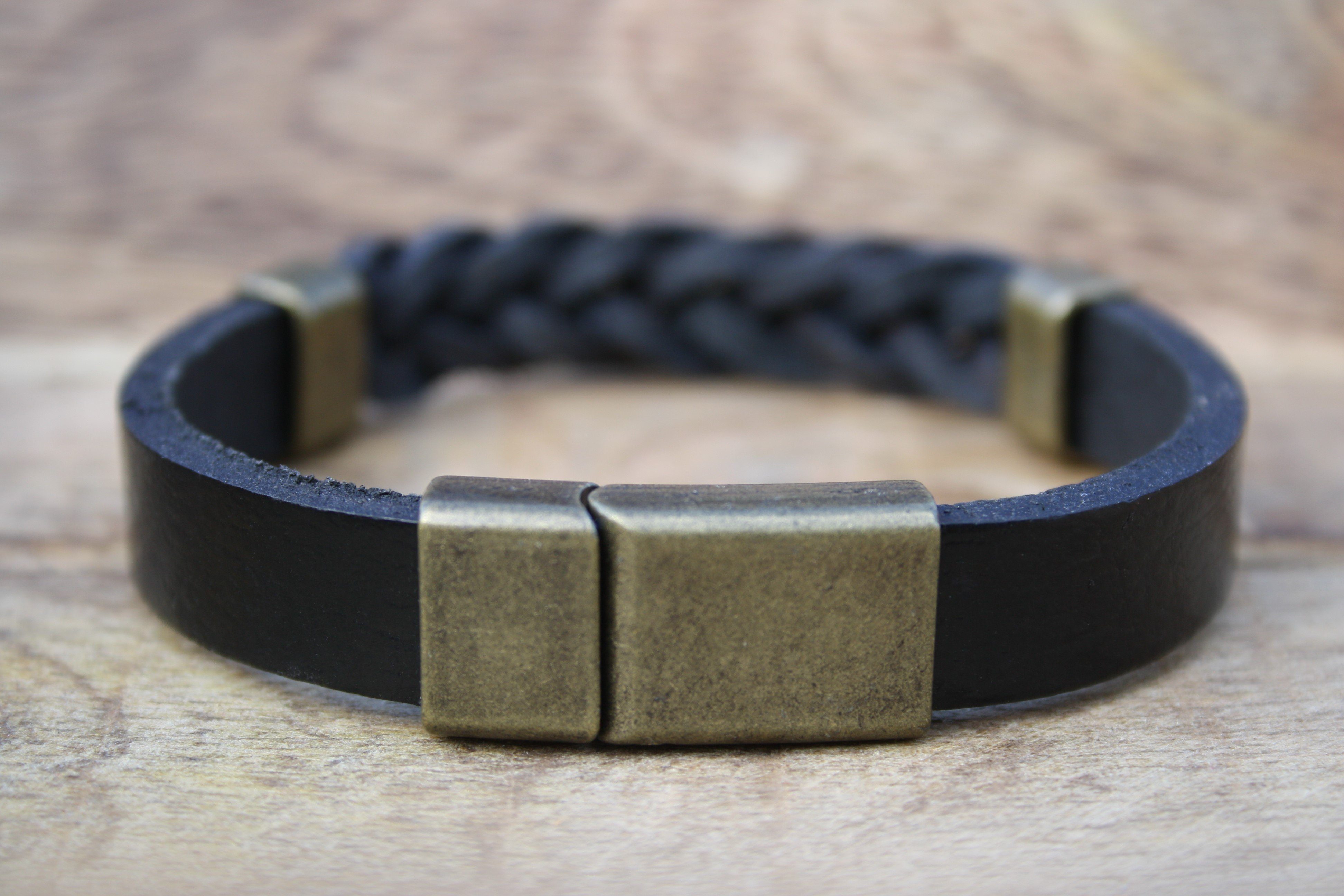 NAHLE Lederarmband inkl. aus sicheres ein Armband Schmuckbox), (1-tlg., Herren verschließen für Leder Echtleder, Magnetverschluss mit