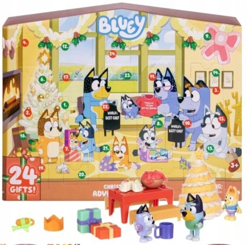 Festivalartikel Adventskalender Bluey Adventskalender Kinder – 24 Figuren & Zubehör Original (1-tlg)