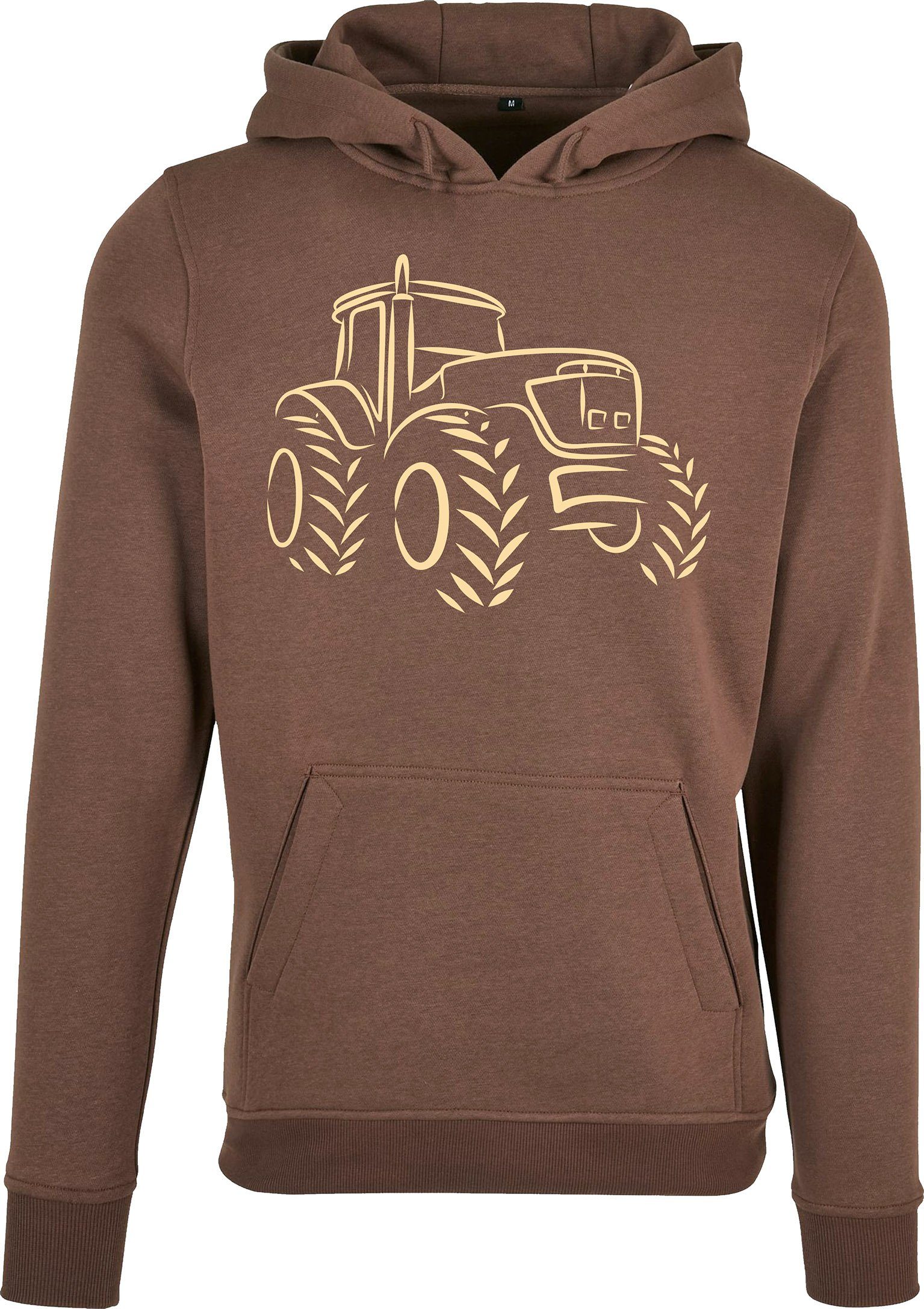 Baddery Kapuzenpullover Hoodie: "Traktor" - Geschenk für Traktorfahrer - Trecker Pulli, hochwertiger Siebdruck