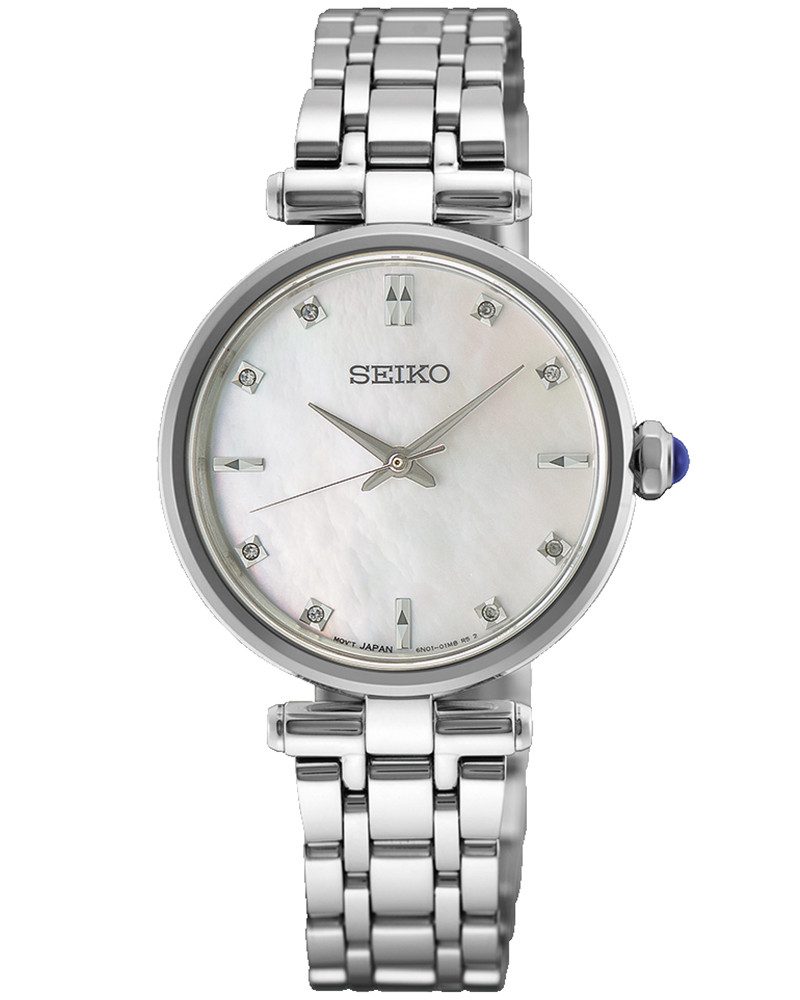 Seiko Quarzuhr HGH005P1, Armbanduhr, Damenuhr, Edelstahlarmband, analog, Diamant