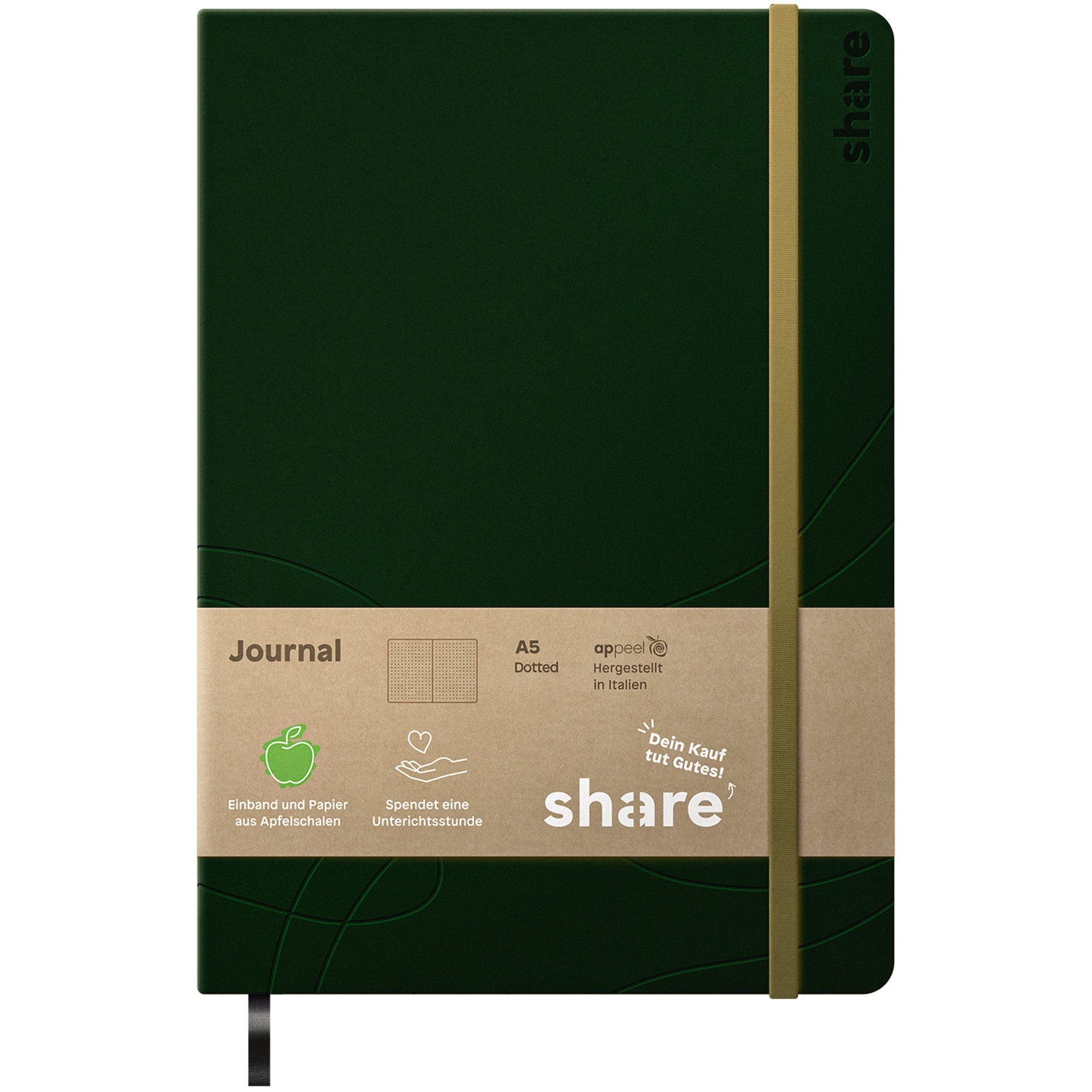 share Notizbuch Journal Y-07-07-14 A5 dotted grün