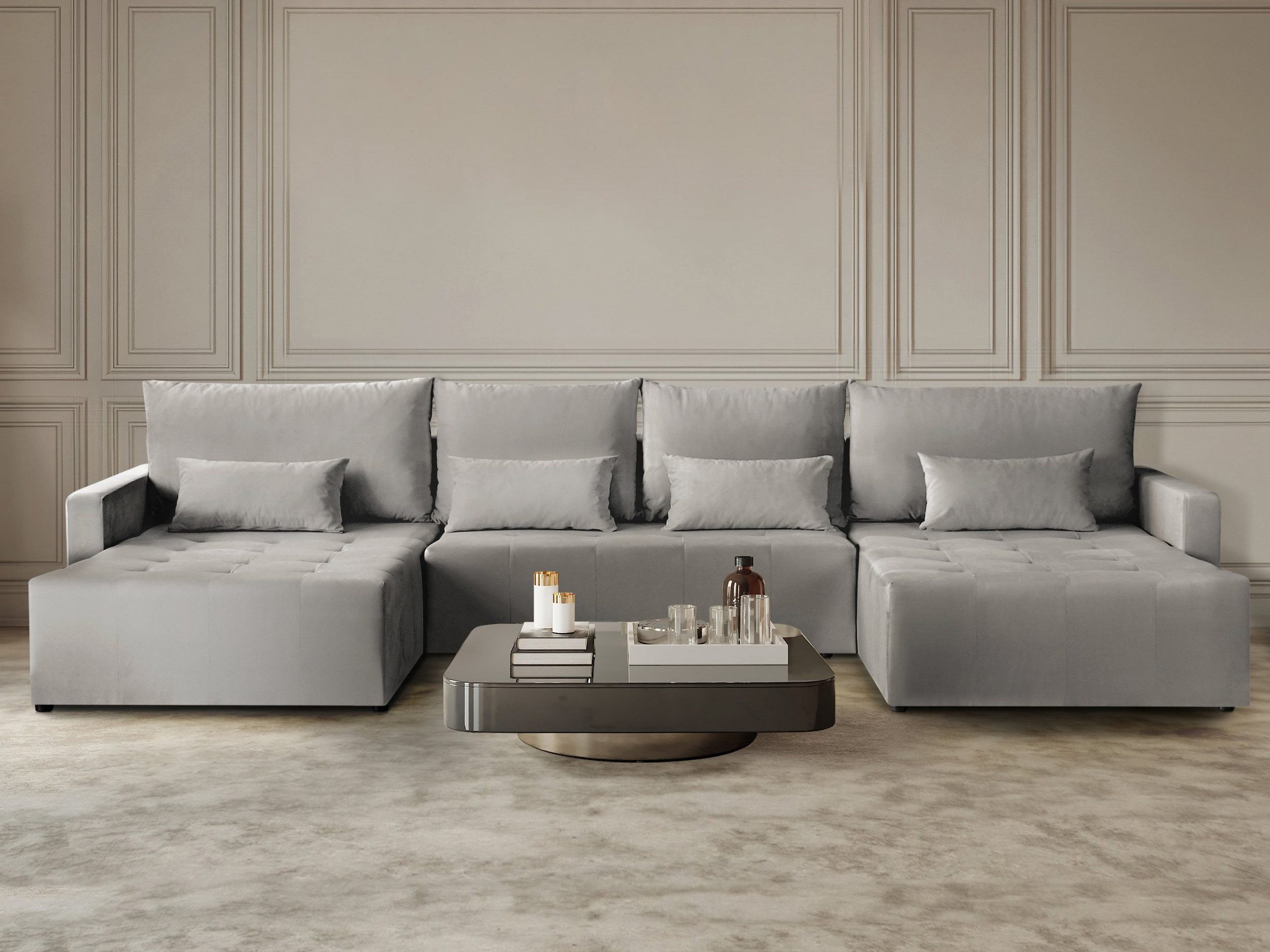 Beautysofa Ecksofa mit Bettkasten Bono U, Bettfunktion, mit Schlaffunktion
