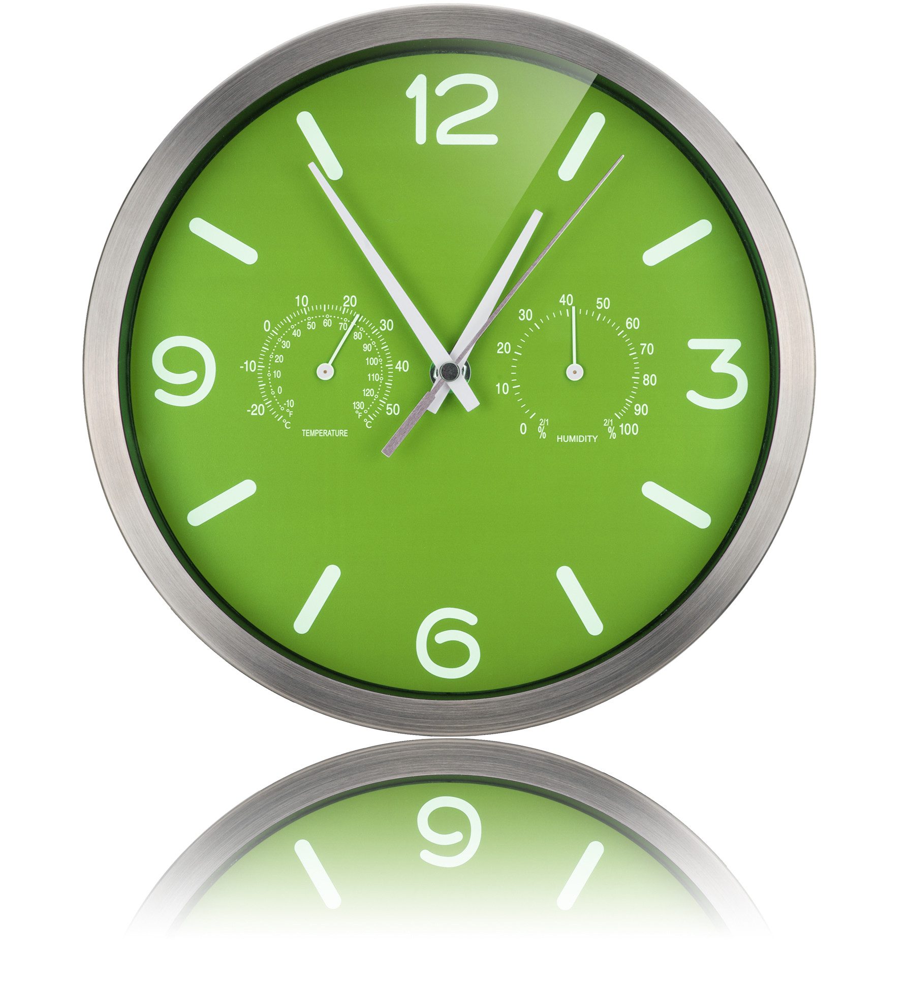 OPTUS Wanduhr MyTime ND DCF Thermo-/ Hygro- Wanduhr 25cm - grün günstig online kaufen