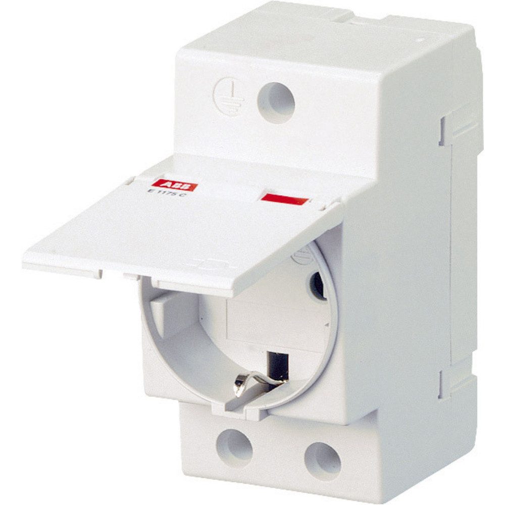 ABB Steckdose Hutschienen-Steckdose mit Klappdeckel ABB M1175C Grau, 2CSM211000R0721 (M1175C)