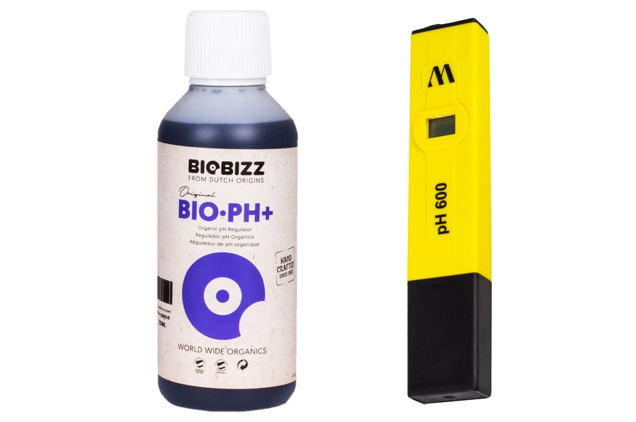 Weedness Pflanzendünger BioBizz Bio pH+ Plus Heber Grow Anbau Indoor Dünger, 500 ml + Messgerät