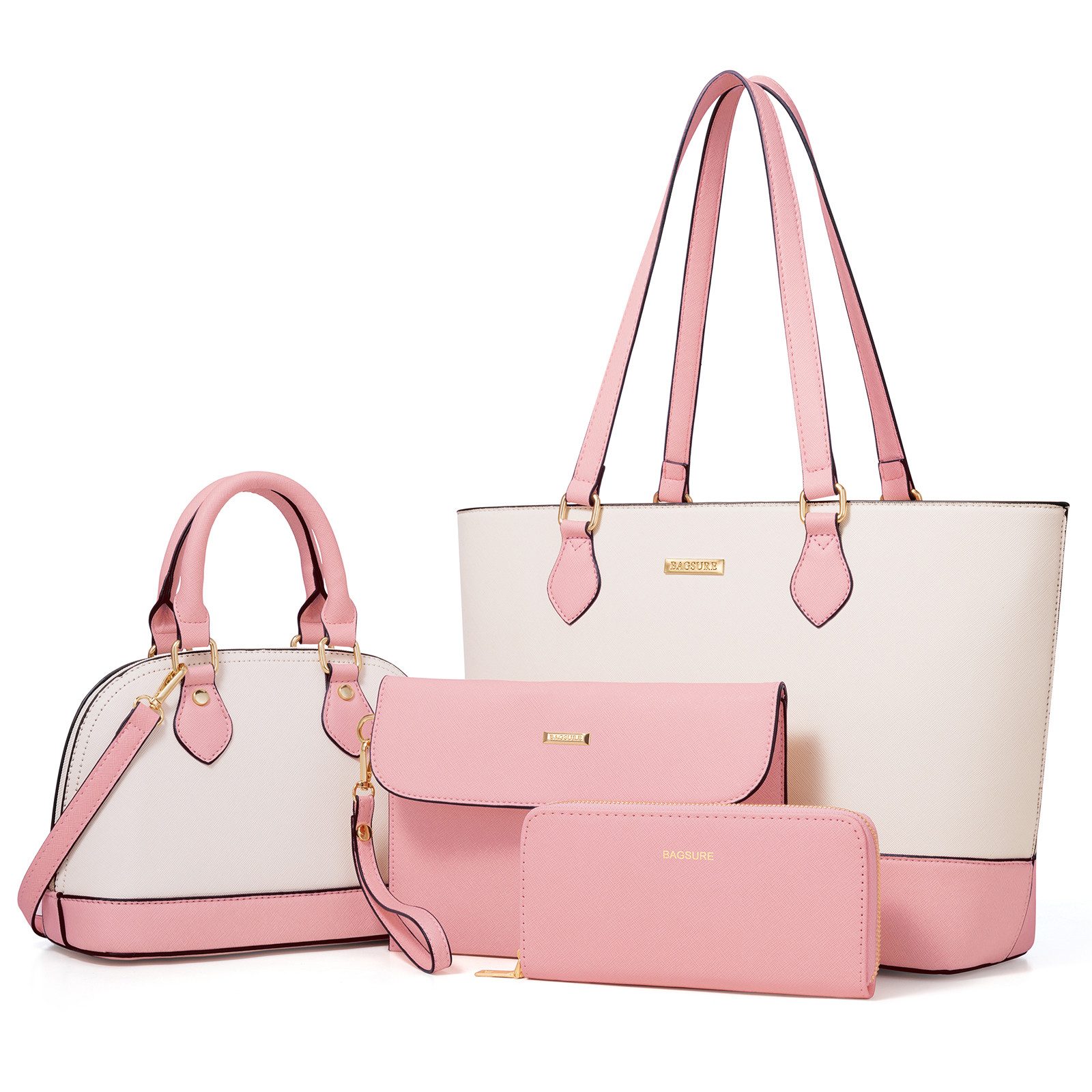 OKWISH Henkeltasche Umhängetasche Tragetasche Aktentasche Handtasche (Arbeitstasche Messenger-Tasche Top Griff mit Schultergurt, 4-tlg., Freizeittasche, Ledertasche, Unitasche, Bürotasche, Kunstleder), für Frauen Arbeit Business Schule Büro Reisen usw