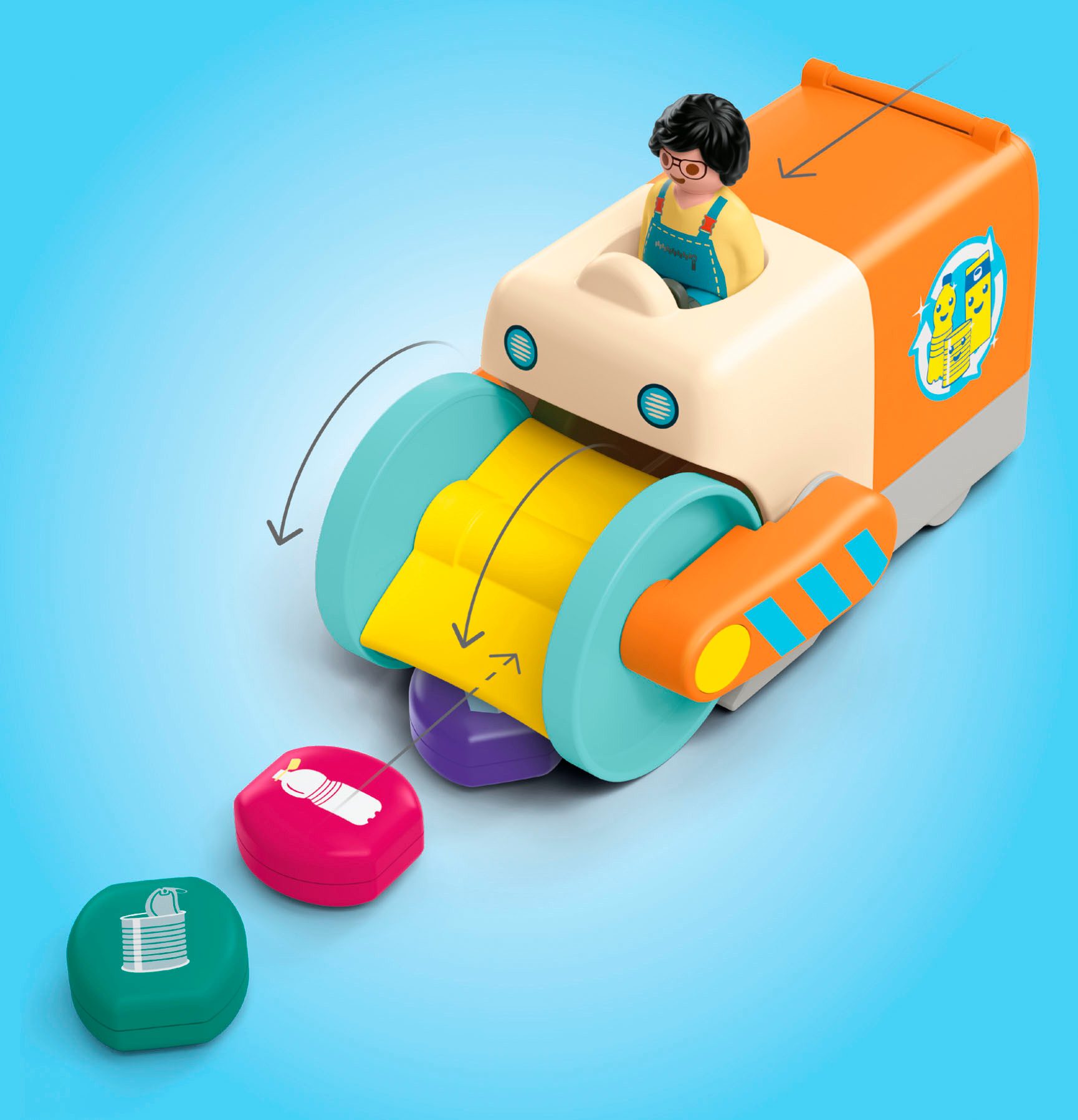 Playmobil® Spaßiges Müllsammelfahrzeug (71774), Junior Konstruktions-Spielset, (5 St), Made in Europe – Bild 5 von 5