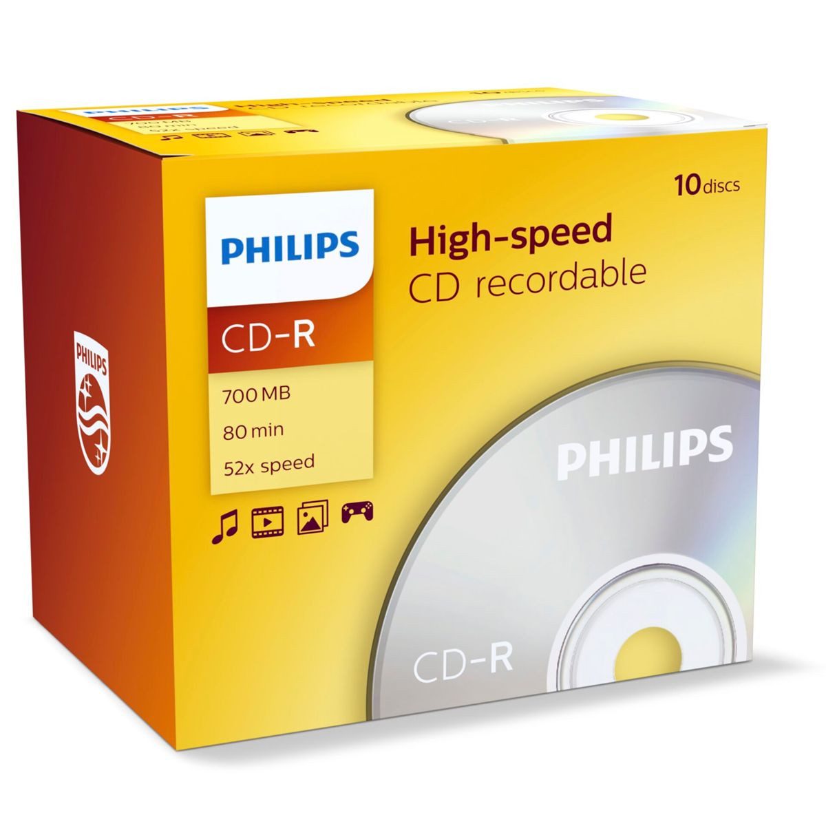 Philips CD-Rohling 1x10 CD-R 80Min 700MB 52x JC