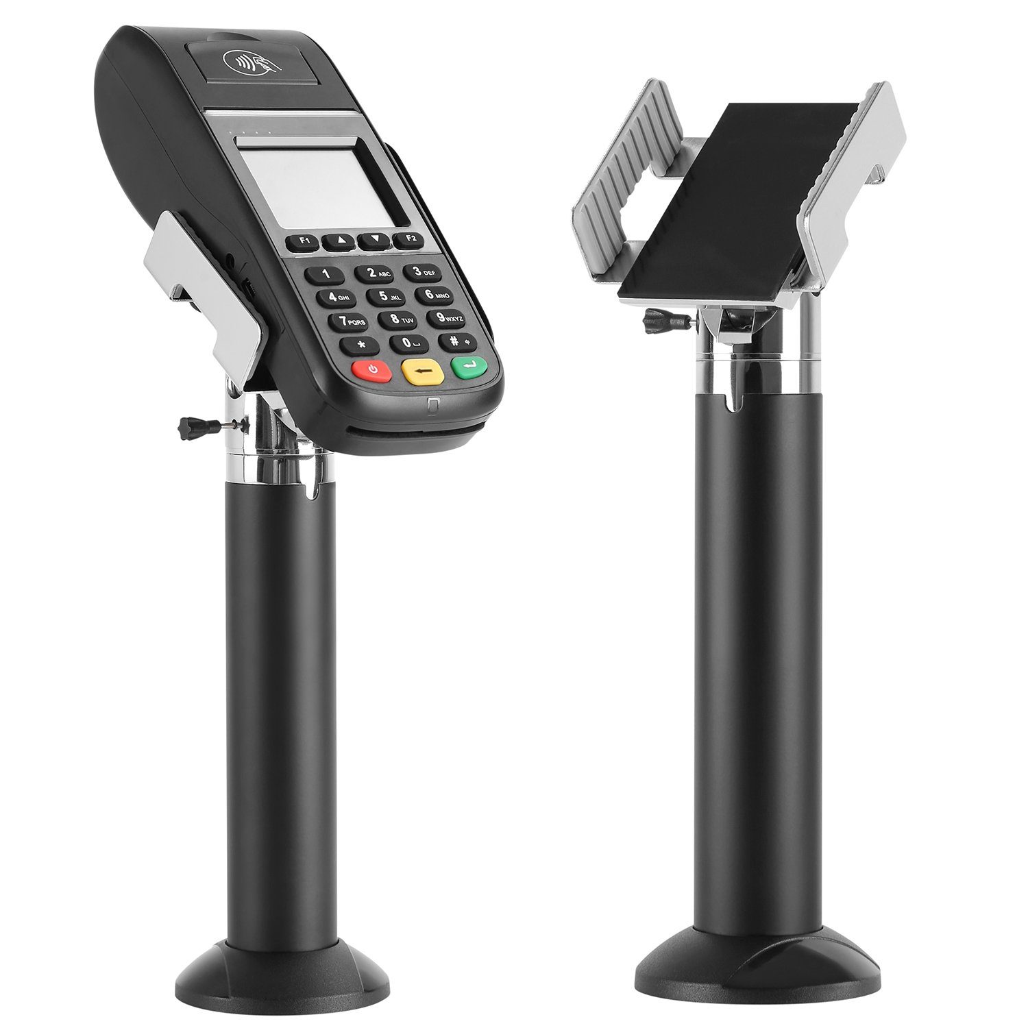 Maclean Halterung MC-847 für EC Kartenlesegeräte 69–109 mm – verstellbarer POS Terminal, (1-tlg., Ständer mit 360° Drehung, Neigung, Tischmontage & Kabelmanagement)