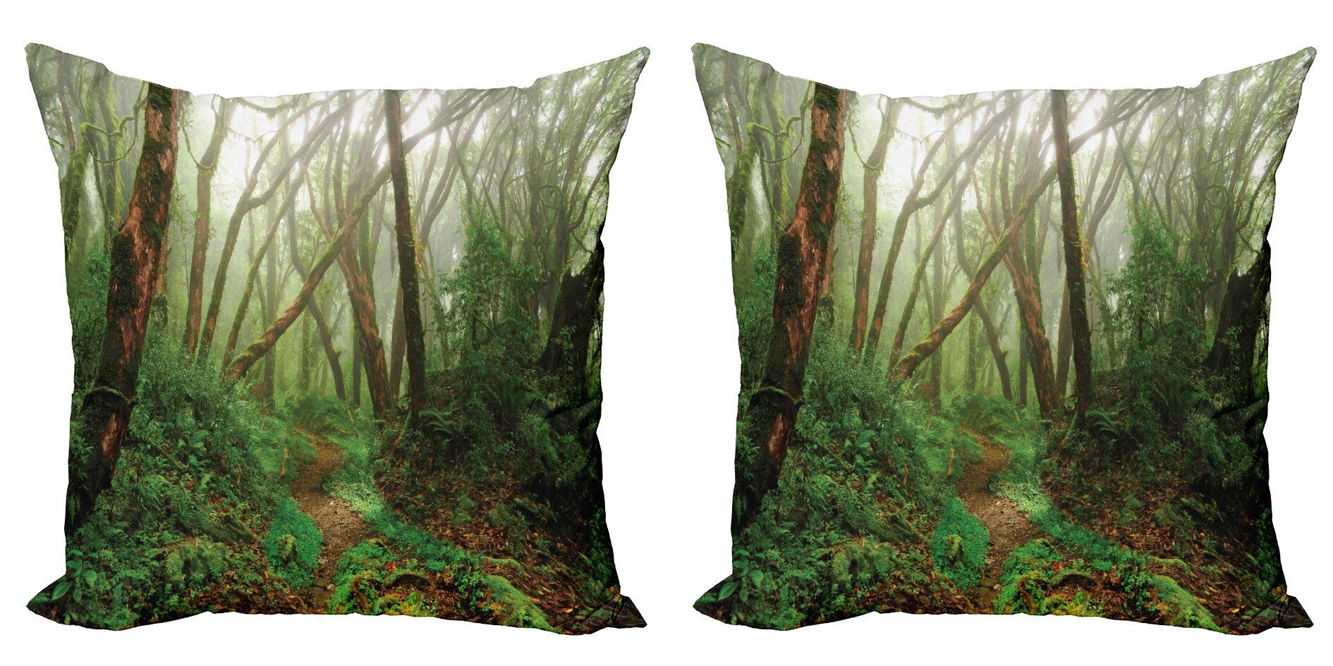 Tropisch Dschungel Abakuhaus Digitaldruck, Modern Accent Stück), Doppelseitiger (2 Wald Kissenbezüge Exotischer