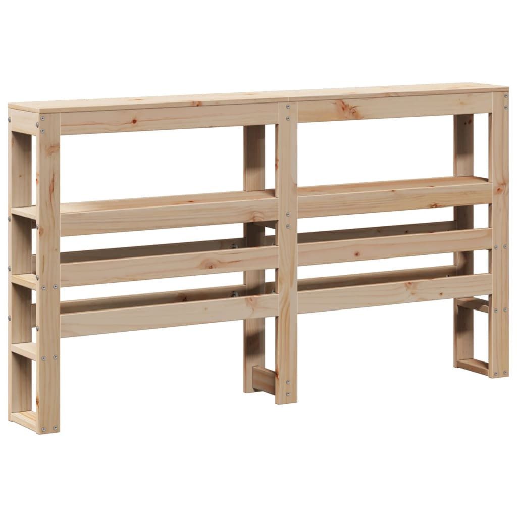 vidaXL Bett Kopfteil mit Ablagen 140 cm Massivholz Kiefer (1-tlg)