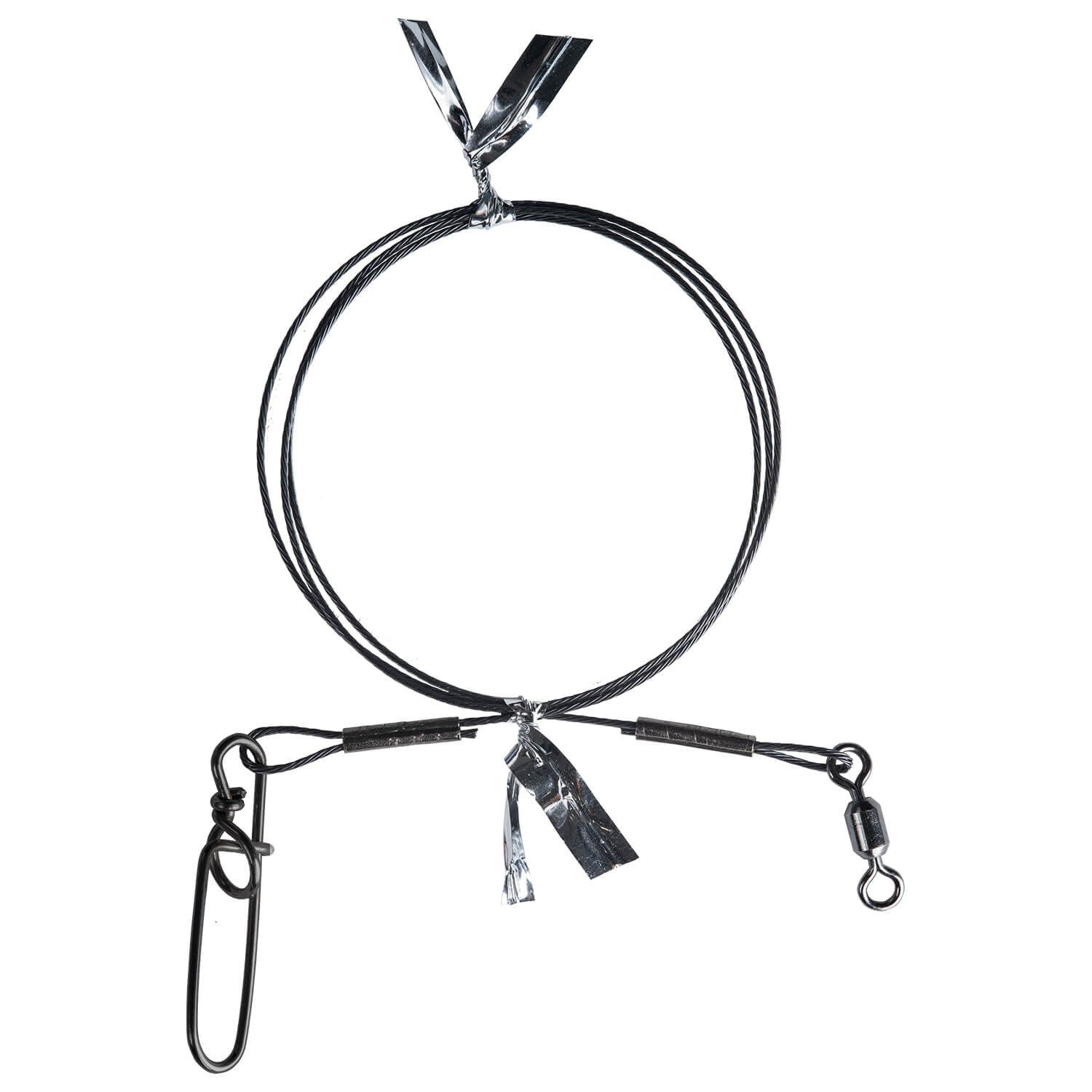 BKK Vorfachschnur BKK Hecht Stahlvorfach 7x7 HD mit Wirbel und Karabiner 40cm, (2-St)