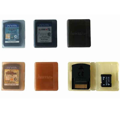 Hama Konsolen-Tasche Game Case Set 6x Spiele-Hüllen Tasche Spiel, Box Staubdicht, Aufbewahrung für PS Vita Spiele, Platz für 6x Game Cards Spielesammlung und Speicherkarten, auch für PSV Slim geegnet