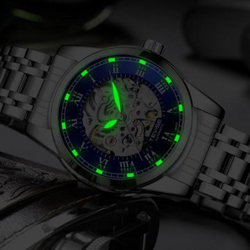 GelldG Uhr Uhr Automatik, mechanische Armbanduhr, Wasser- und Kratzfest, Herren