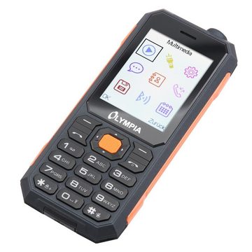 OLYMPIA OFFICE 2283 Handy (Outdoor Handy, Wasserfest, Staubgeschützt, schwarz, orange, Bluetooth)