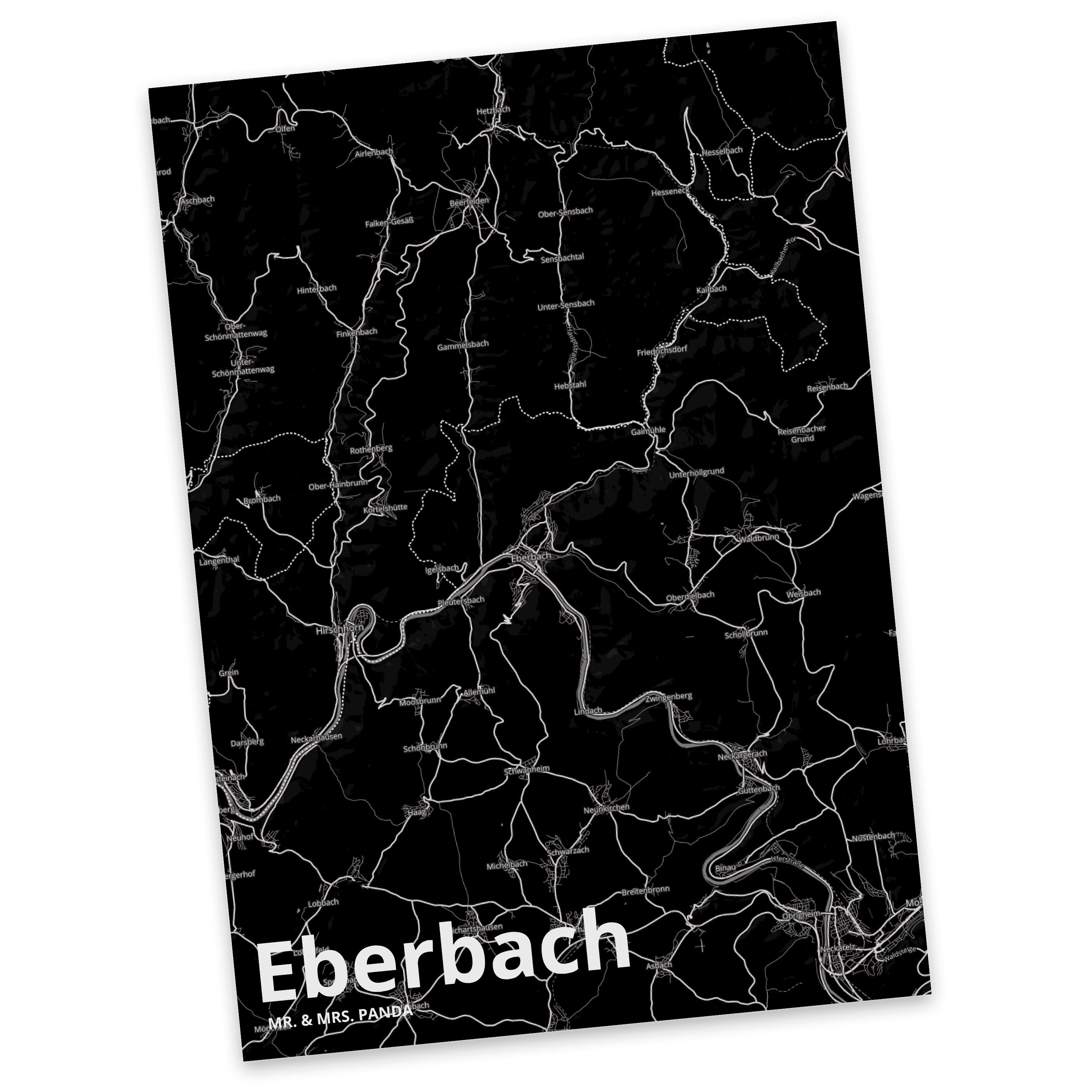 Mr. & Mrs. Panda Postkarte Eberbach - Geschenk, Städte, Grußkarte, Ansichtskarte, Stadt, Geschen