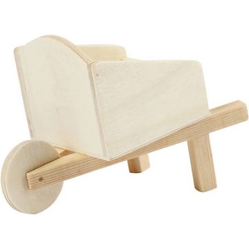 Creotime Dekoobjekt Holz-Schubkarre Schubkarre, H 7 cm, L 11 cm, B 6,2