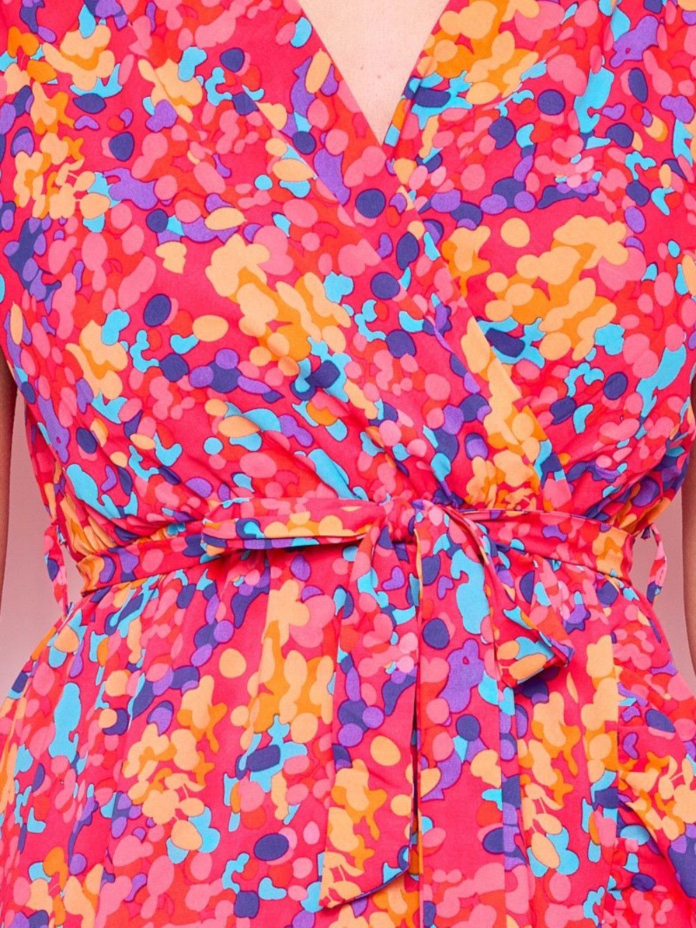 ANNIS Fashion & Accessoires Wickelkleid "PINK FLASH" (1-tlg) Sommerkleid