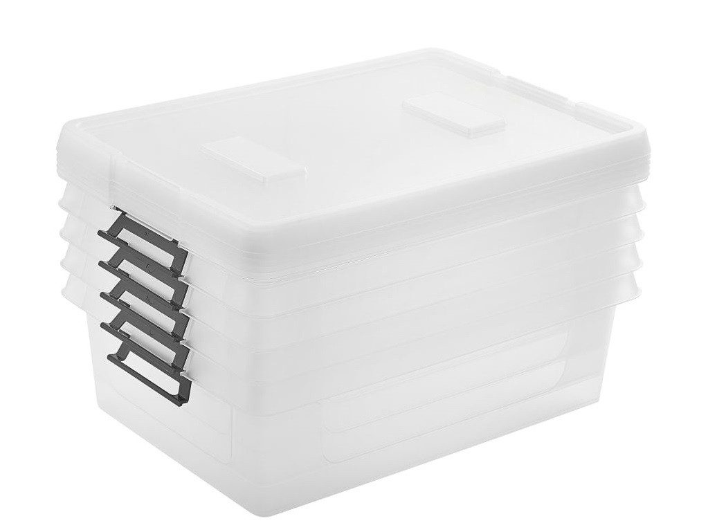 Gardissimo Aufbewahrungsbox 5 er Set mit Deckel "Clip" 9 Liter Kunststoff B günstig online kaufen