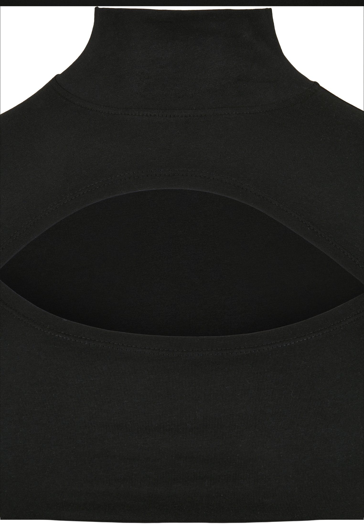 (1-tlg) Langarmshirt black Cut-Out Damen Longsleeve URBAN CLASSICS Ladies Turtleneck