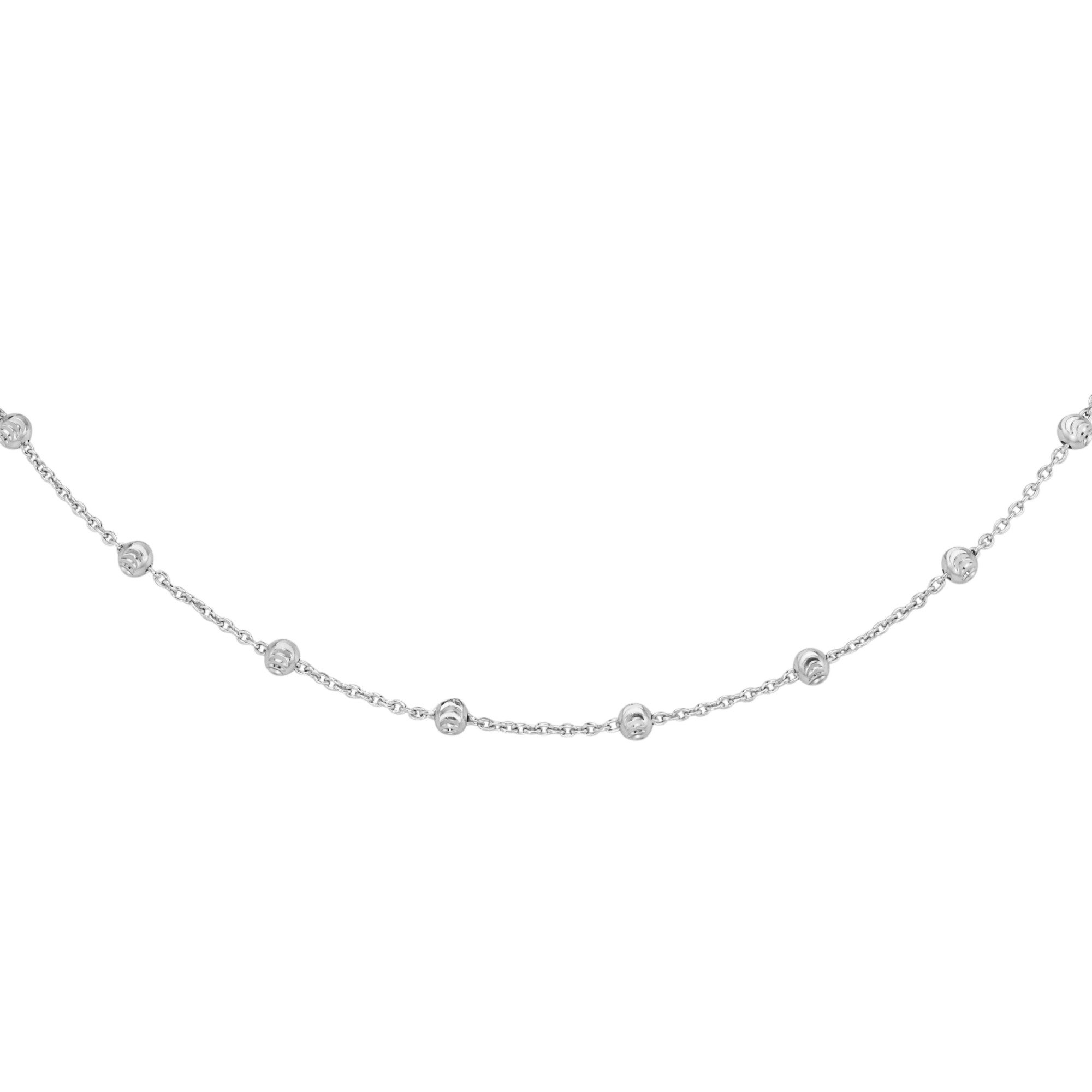 Silberkette Schmuck Geschenk Silber 925 Halsschmuck Ankerkette diamantierte Kugeln